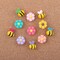 24 Pcs Decorative Thumbtacks Colorful Floret and Bees Pushpins for Feature Wall, Whiteboard, Corkboard, Photo Wall